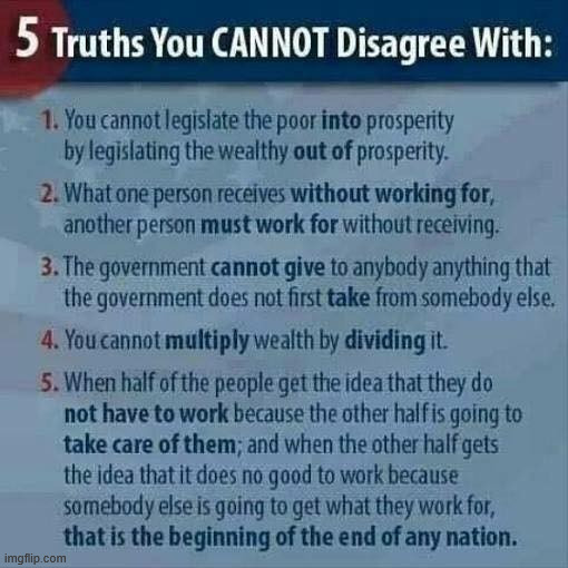 Five truths you cannot disagree with | image tagged in political,reposts,truths you cannot refute | made w/ Imgflip meme maker
