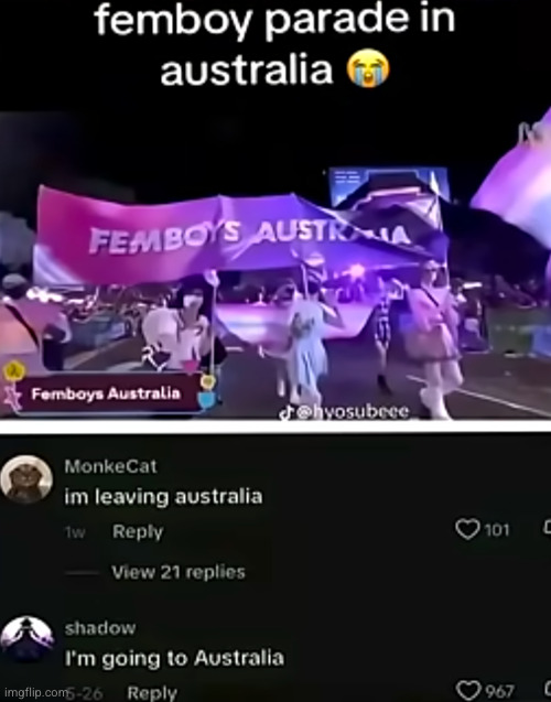 don't go to Australia | image tagged in don't go to australia,australia,funny,femboy | made w/ Imgflip meme maker