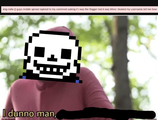 "guys mobile sprout replied to my comment asking if i was the flagger but it was before i leaked my username tell me how" | image tagged in question,flag,i dunno | made w/ Imgflip meme maker