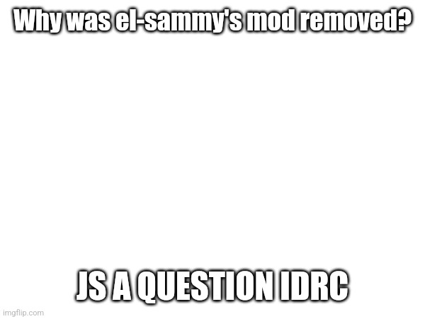 Why was el-sammy's mod removed? JS A QUESTION IDRC | made w/ Imgflip meme maker