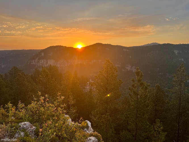 Cool sunrise picture I took at 5am when I went camping a few weeks ago | made w/ Imgflip meme maker