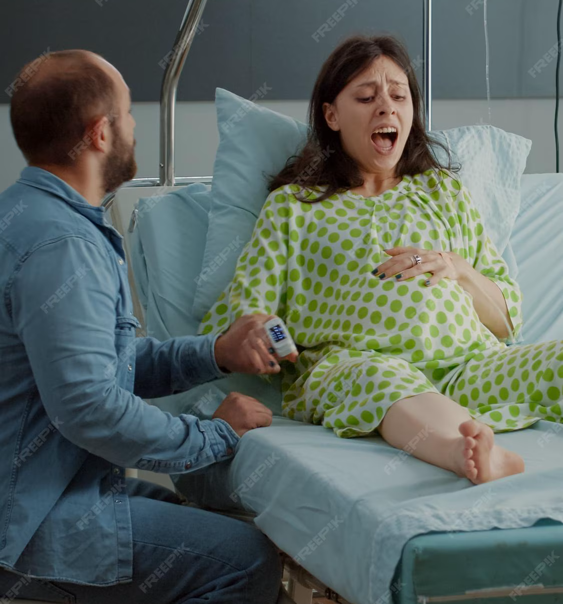 woman in labor Blank Meme Template