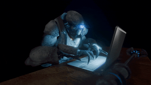 Helldiver 2 Illuminate at computer Blank Meme Template