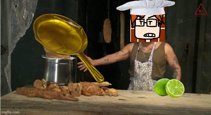 Machete in the kitchen | image tagged in machete in the kitchen | made w/ Imgflip meme maker