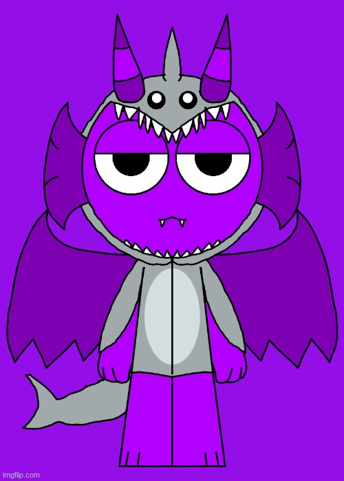Durple's Halloween costume | image tagged in sprunki,durple,incredibox,dragon,shark,halloween costume | made w/ Imgflip meme maker