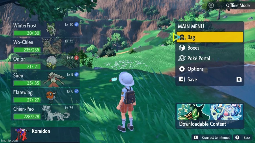 First time playing Pokémon Scarlet (ignore the random two legendaries and level 9 Blaziken, that's not important) | made w/ Imgflip meme maker