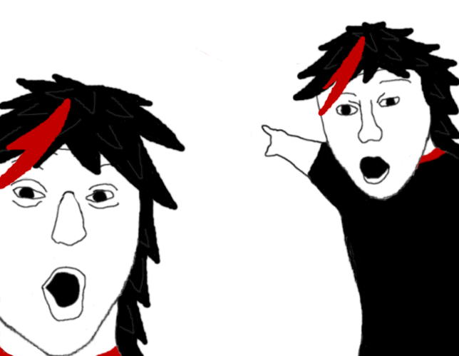 Claire soyjacks pointing Blank Meme Template