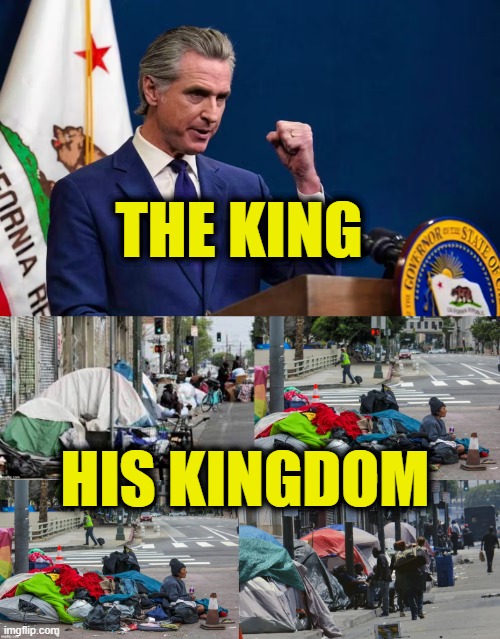 The Emperor has no clothes | THE KING; HIS KINGDOM | image tagged in california | made w/ Imgflip meme maker