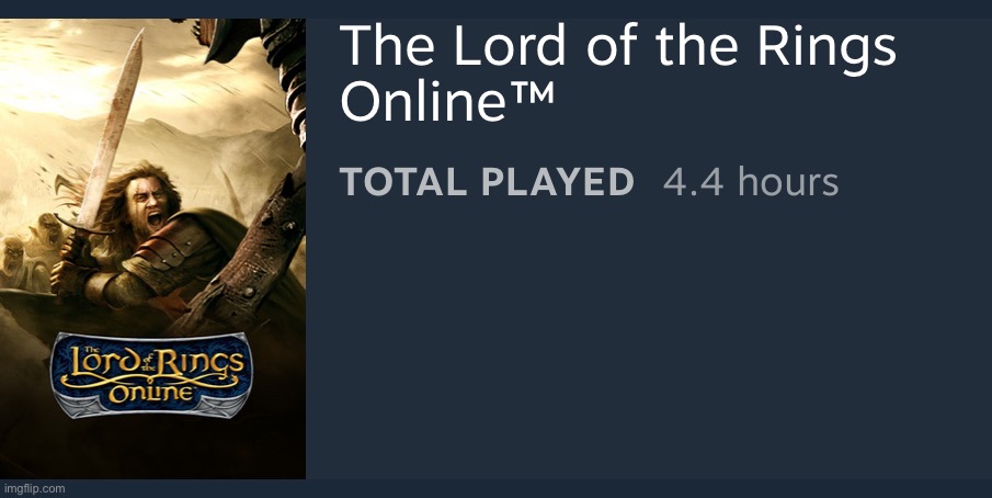 The Lord of The Rings Online total played 4.4 hours Blank Meme Template