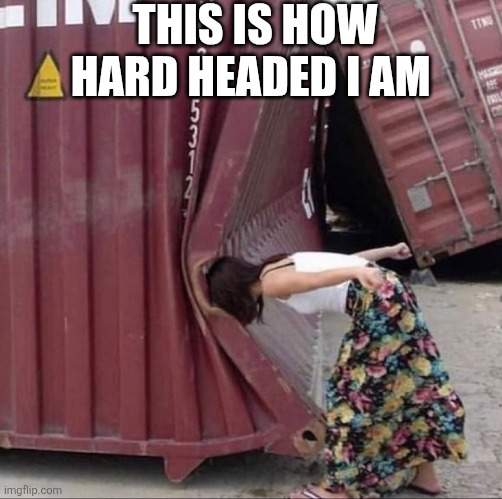 This Is How Hard Headed I Am | THIS IS HOW HARD HEADED I AM | image tagged in chrisjoines1 | made w/ Imgflip meme maker
