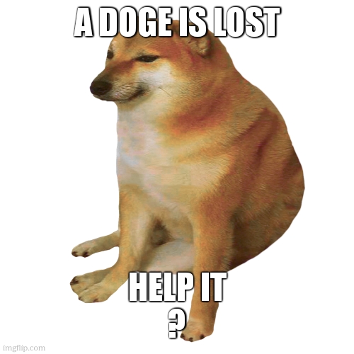 cheems | A DOGE IS LOST HELP IT
? | image tagged in cheems | made w/ Imgflip meme maker