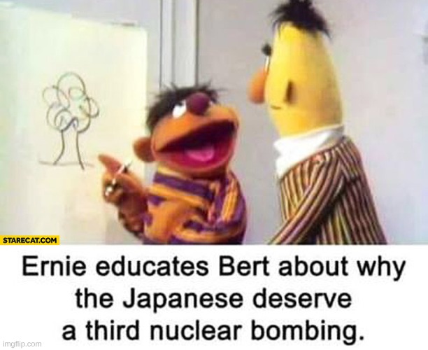 image tagged in hero,bert and ernie,nuke,true,anime | made w/ Imgflip meme maker