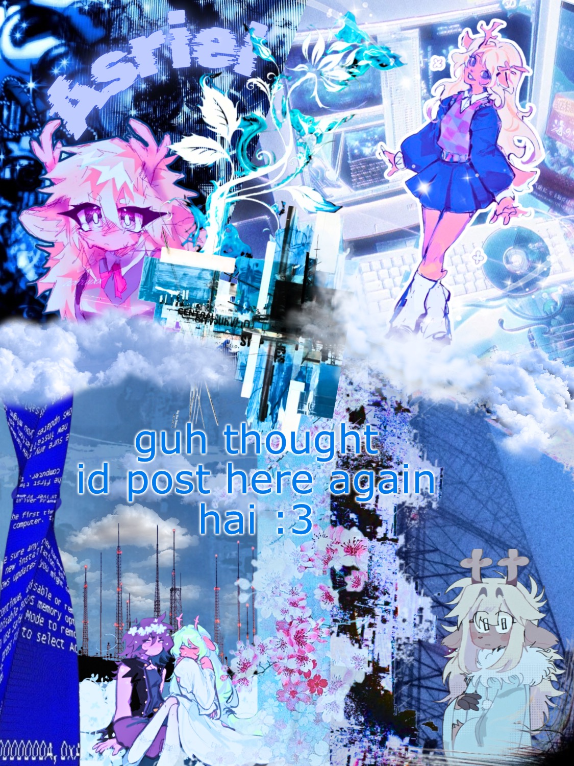 asriel's noelle template | guh thought id post here again
hai :3 | image tagged in asriel's noelle template | made w/ Imgflip meme maker