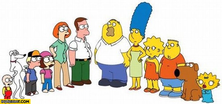 image tagged in family guy,the simpsons | made w/ Imgflip meme maker