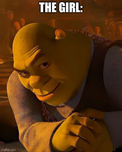 Shrek rizz | THE GIRL: | image tagged in shrek rizz | made w/ Imgflip meme maker