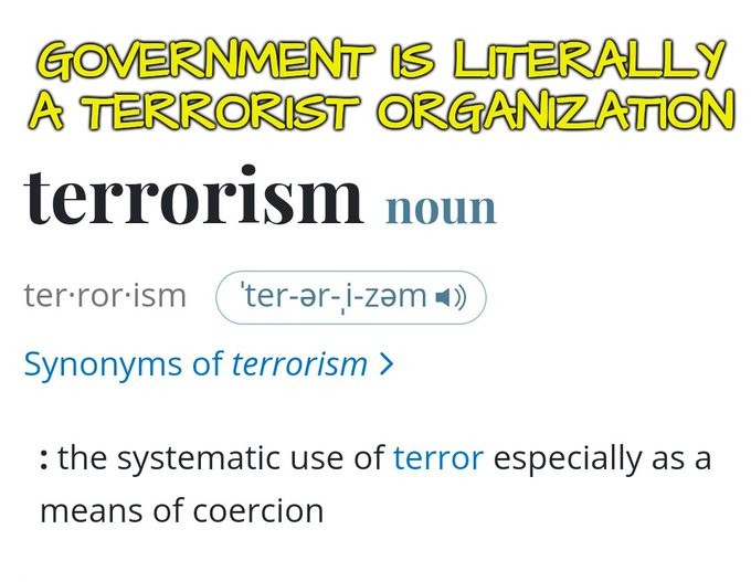 The government is a terrorist organisation Blank Meme Template