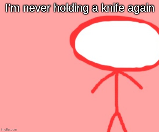 bombus | I'm never holding a knife again | image tagged in bombus | made w/ Imgflip meme maker