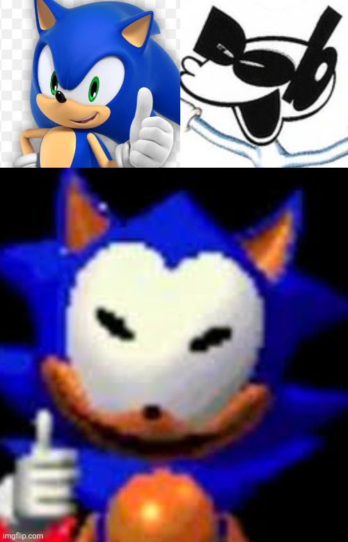 I have a joke theory that rewrite sonic (character) is just an unholy genetically modified homunculus of these 2 mfs | made w/ Imgflip meme maker