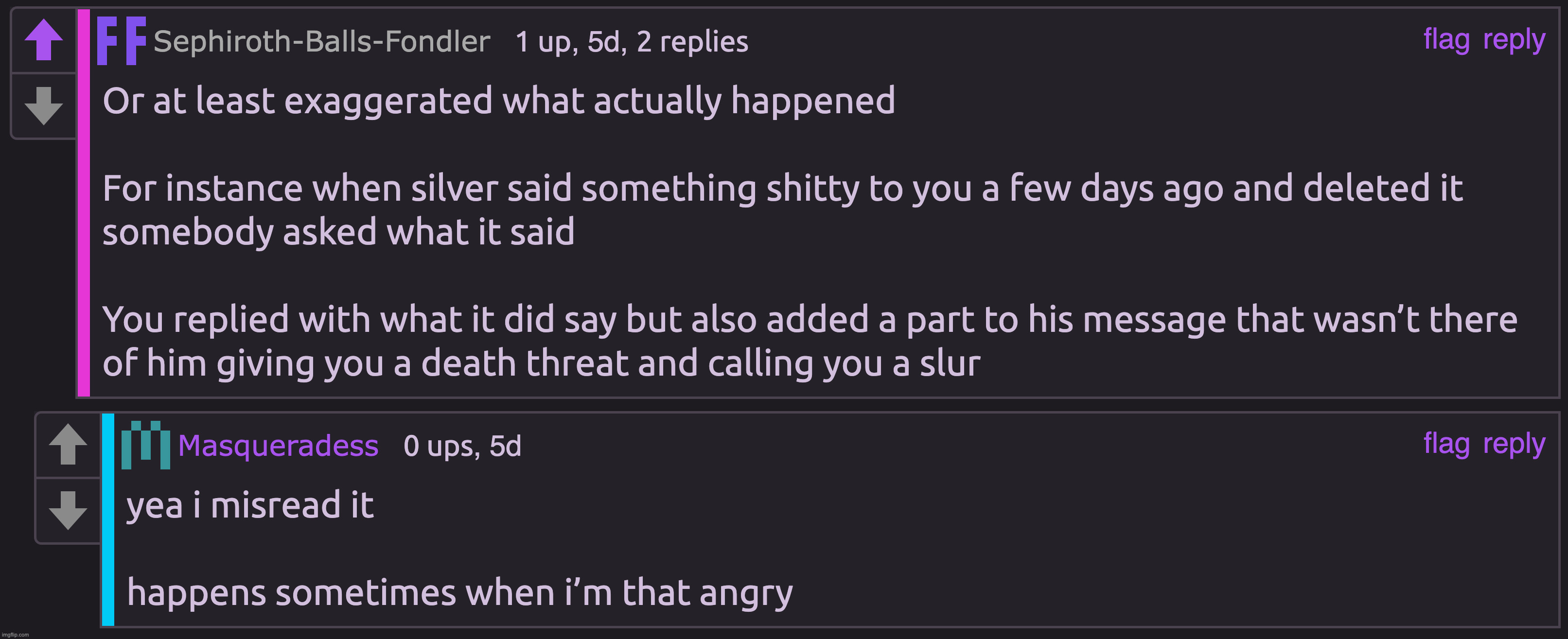Masq was blatantly lying about me to get me banned and she tries to say she "misread" | made w/ Imgflip meme maker