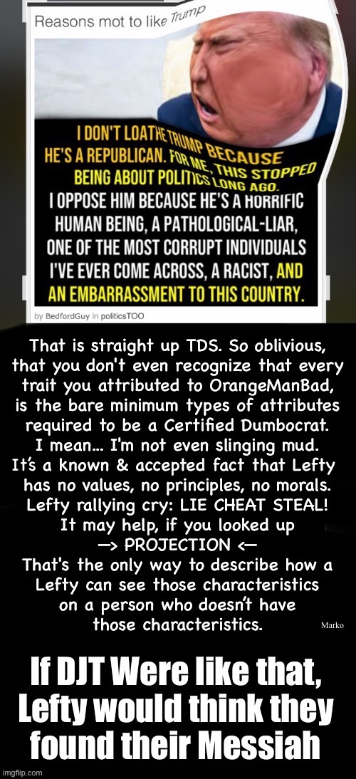 They can’t even see it in themselves?!   Really?   So Oblivious. LMBO | It’s; Marko | image tagged in delusional dipshits in bizarro world,self absorbed me me me plus victim mentality,fjb voters kissmyass,grow up toddlers | made w/ Imgflip meme maker