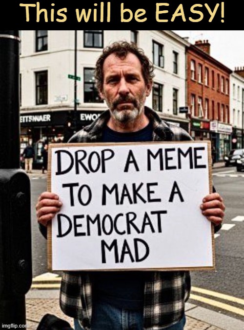 Much harder to post one that WON'T make 'em mad... | This will be EASY! | image tagged in crying democrats,whining,complaining,ungrateful,unamericans,hate america first | made w/ Imgflip meme maker