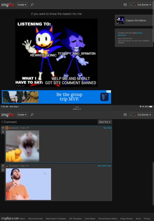 Repost cus you could see my tabs- (typa comments couples do) | made w/ Imgflip meme maker