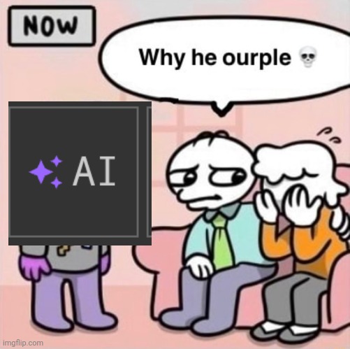Noticed a slight change this morning. The AI stars turned PURPLE? | image tagged in why he ourple,ai | made w/ Imgflip meme maker