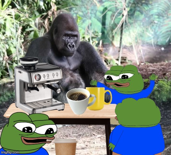 Apu the frog meme | image tagged in coffee | made w/ Imgflip meme maker