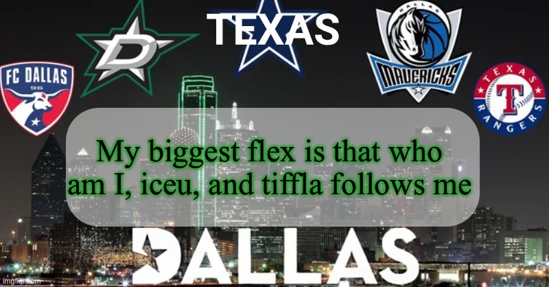 I have something to say | My biggest flex is that who am I, iceu, and tiffla follows me | image tagged in i have something to say | made w/ Imgflip meme maker