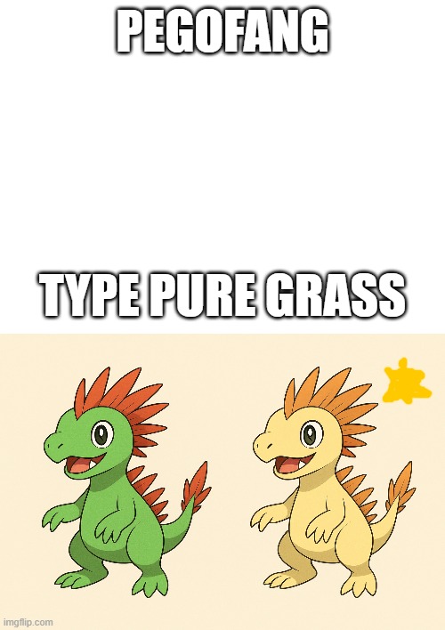 new fakemon | PEGOFANG; TYPE PURE GRASS | image tagged in pokemon,fakemon | made w/ Imgflip meme maker