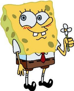 Spongebob holding flower Blank Meme Template