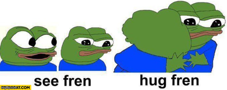 image tagged in hugging,frogs | made w/ Imgflip meme maker