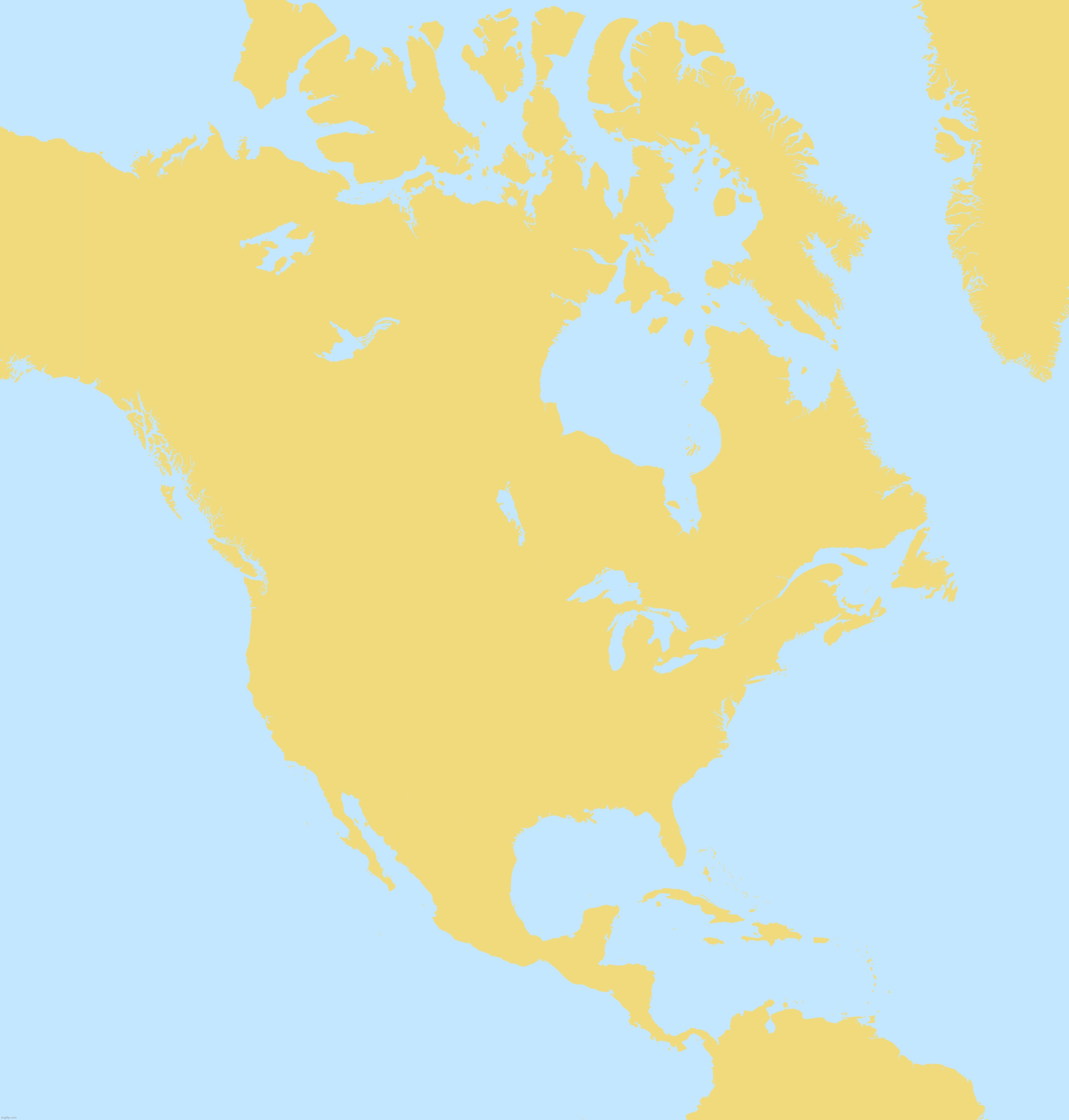 North America but there are no borders and I swapped Wyoming and Colorado | made w/ Imgflip meme maker