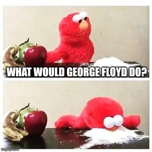 elmo cocaine | WHAT WOULD GEORGE FLOYD DO? | image tagged in elmo cocaine | made w/ Imgflip meme maker