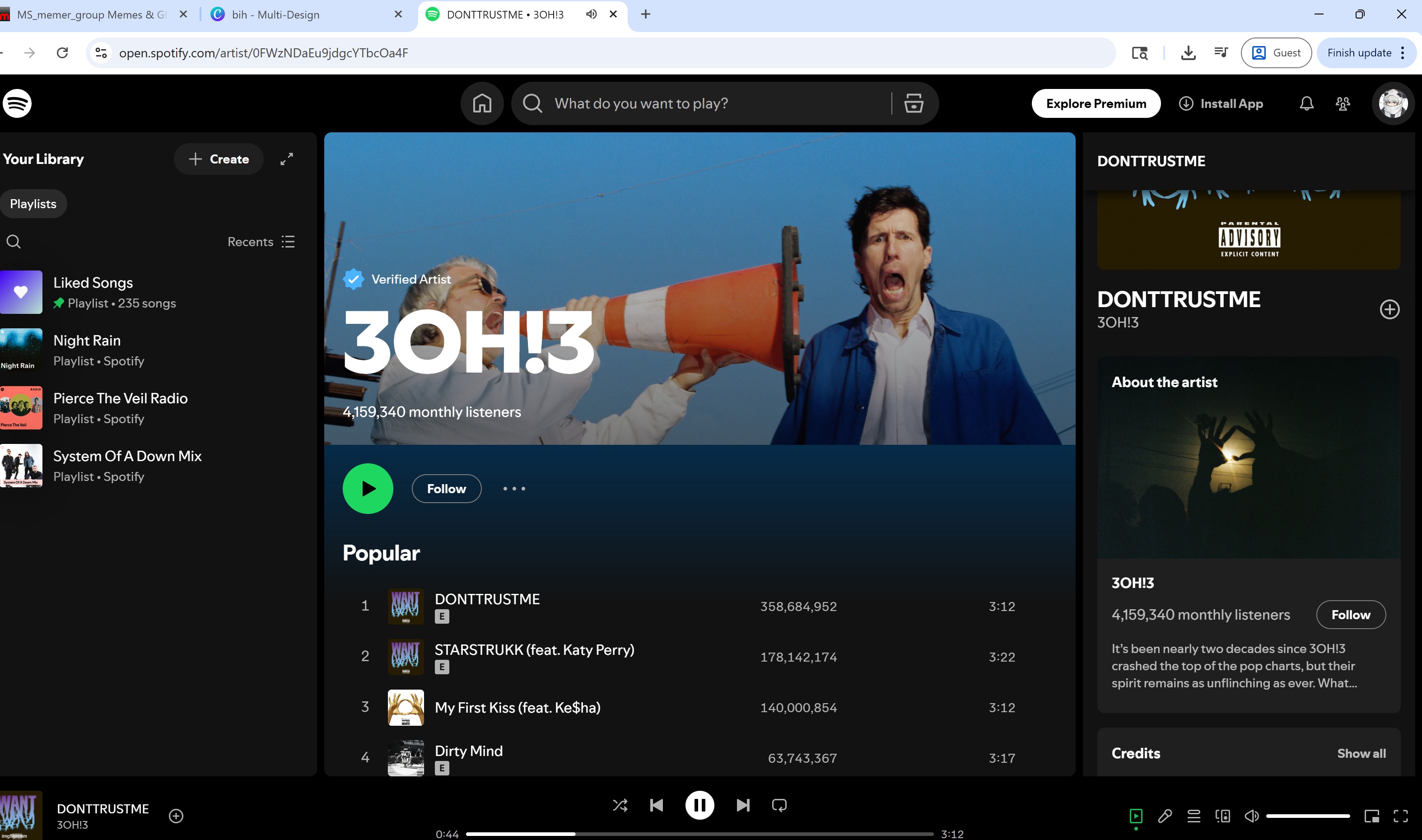 i love 3oh3 for this lmao | made w/ Imgflip meme maker