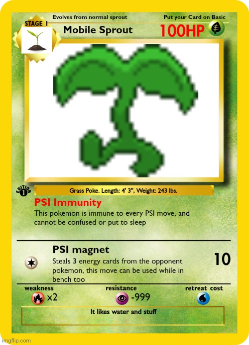 I'll make the stage 2 soon | image tagged in mobile sprout pok card | made w/ Imgflip meme maker