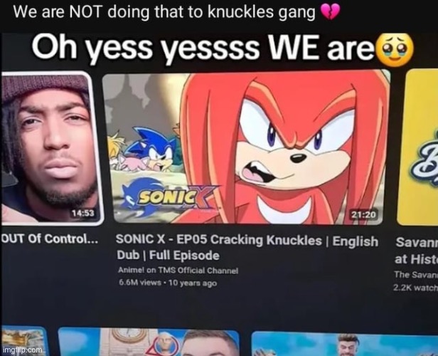Mildésmallington Knuckles | image tagged in thp | made w/ Imgflip meme maker