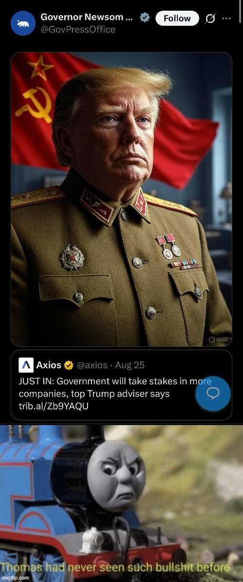 Trump is not a communist | image tagged in thomas had never seen such bullshit before | made w/ Imgflip meme maker