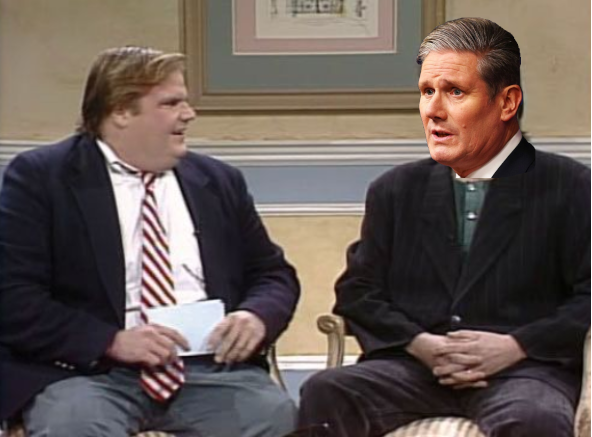 Chris Farley and Kier Starmer Blank Meme Template
