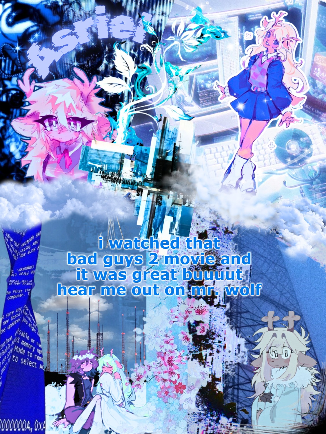 asriel's noelle template | i watched that bad guys 2 movie and it was great buuuut
hear me out on mr. wolf | image tagged in asriel's noelle template | made w/ Imgflip meme maker