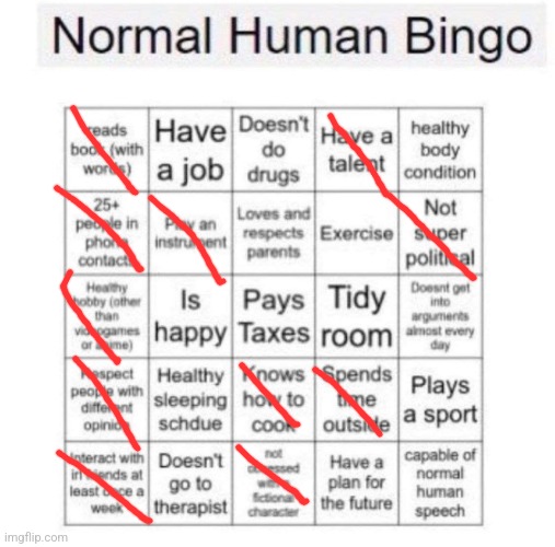 Dropping this here | image tagged in normal human bingo | made w/ Imgflip meme maker