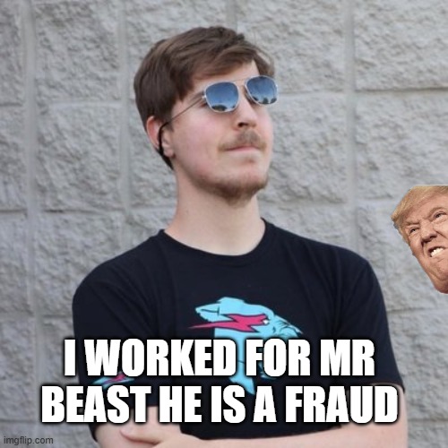 Mr. Beast | I WORKED FOR MR BEAST HE IS A FRAUD | image tagged in mr beast | made w/ Imgflip meme maker