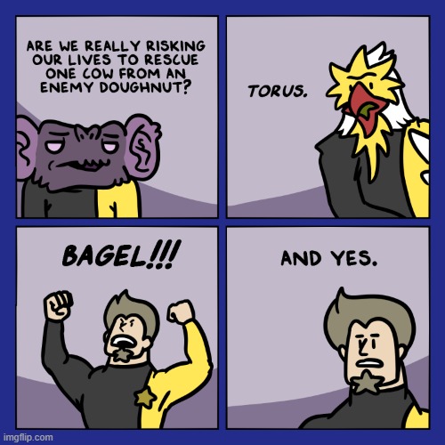 image tagged in stars,cow,rescue,doughnut,torus,bagel | made w/ Imgflip meme maker