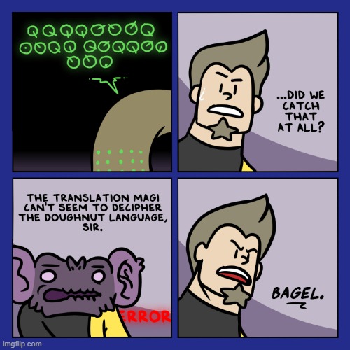 image tagged in stars,torus,language,translation,doughnut,bagel | made w/ Imgflip meme maker