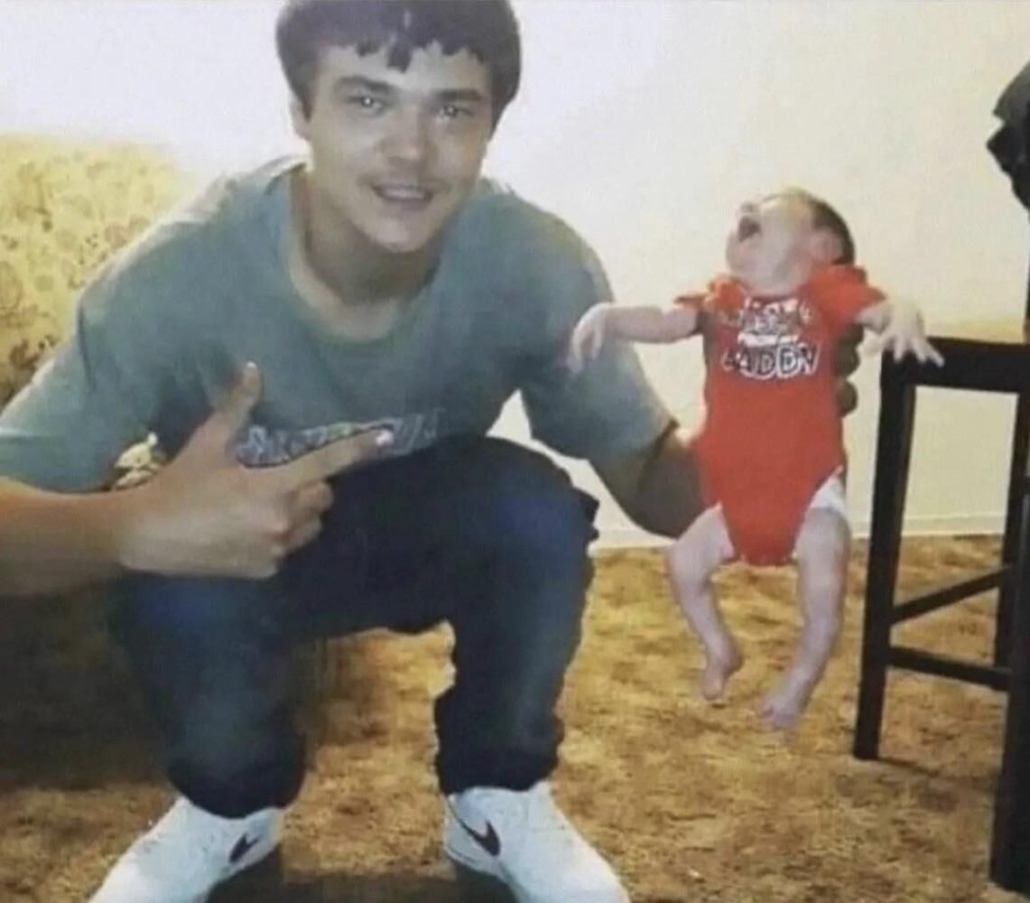 man holding baby Blank Meme Template