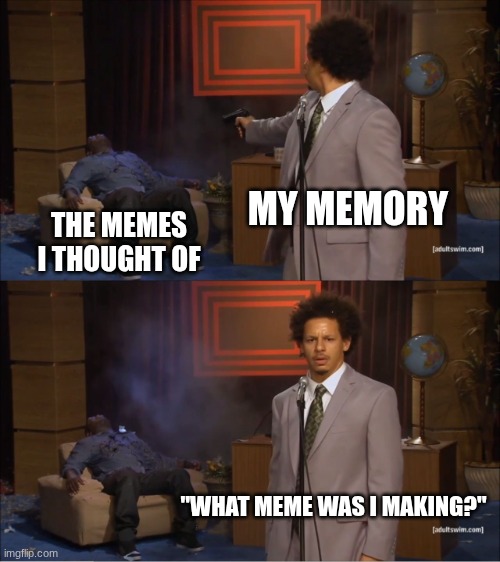 I hate this | MY MEMORY; THE MEMES I THOUGHT OF; "WHAT MEME WAS I MAKING?" | image tagged in memes,who killed hannibal | made w/ Imgflip meme maker