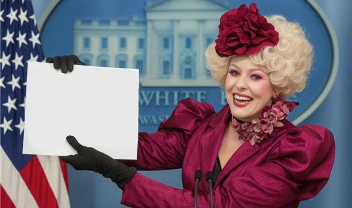 Karoline Leavitt Effie Trinket Hunger Games Trump Blank Meme Template