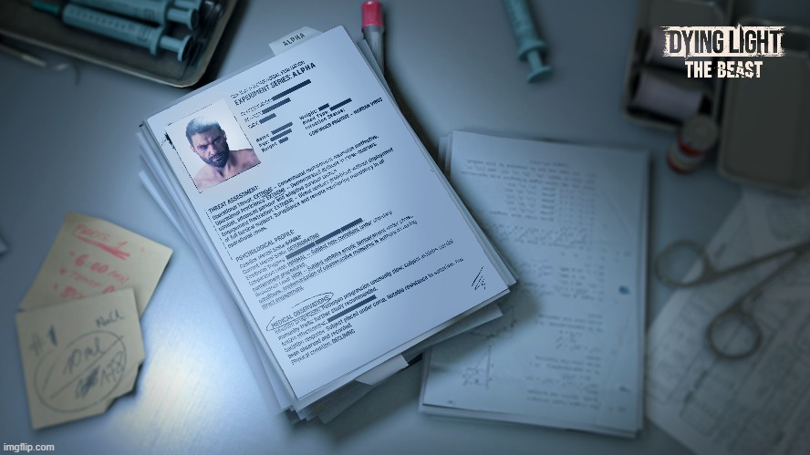 secret kyle crane medical document i found on the dying light discord, have a looksie | made w/ Imgflip meme maker