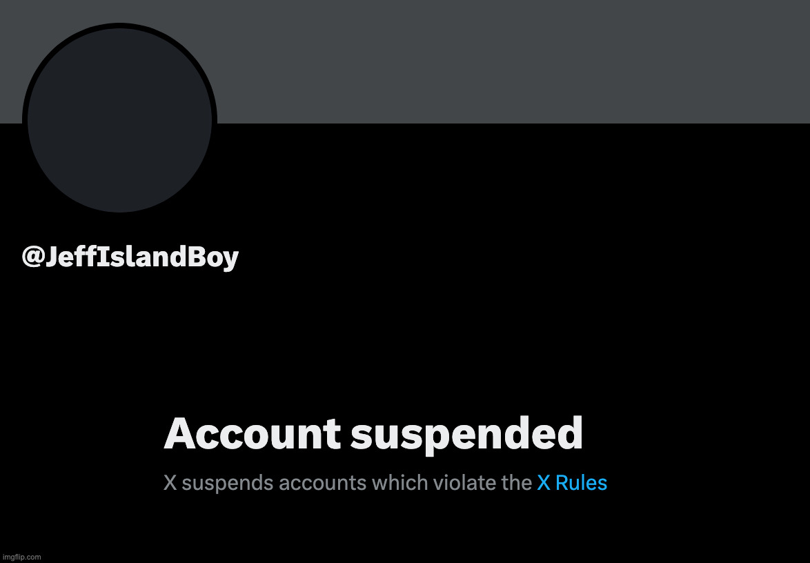 The Epstein parody account finally got banned | made w/ Imgflip meme maker