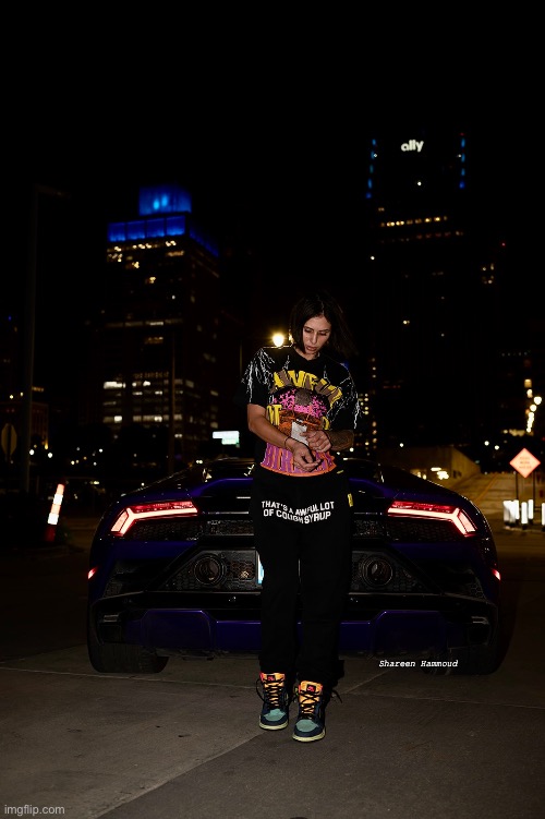 Detroits Hottest | Shareen Hammoud | image tagged in shareenhammoud,detroitartist,awfullotofcoughsyrup,detroit,sheezybenz | made w/ Imgflip meme maker